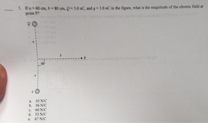 Solved If A 60 Cm B 80 Cm Q 3 0 Nc And Q 3 0 Chegg Com