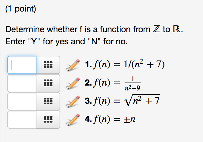 Solved Determine Whether F Is A Function From Z To R Ent Chegg Com