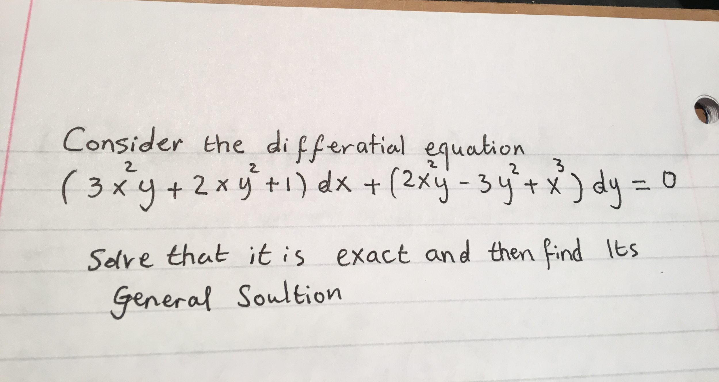 Solved Consider The Differential Equation 3x 2y 2xy 2 Chegg Com