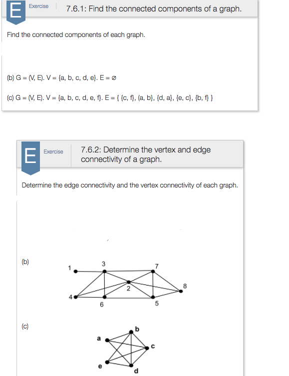 Solved Find The Connected Components Of A Graph G V Chegg Com
