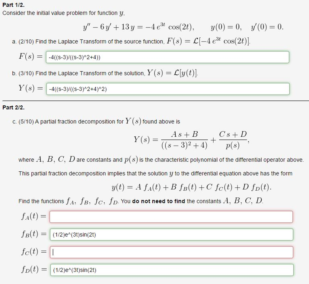 Solved Please Solve For Fa T And Fc T I End Up With A Chegg Com