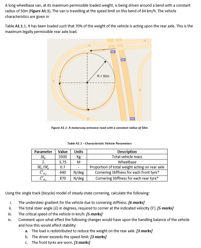 A Long Wheelbase Van At Its Maximum Permissible L Chegg Com