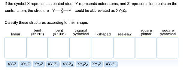 If The Symbol X Represents A Central Atom Y Chegg 