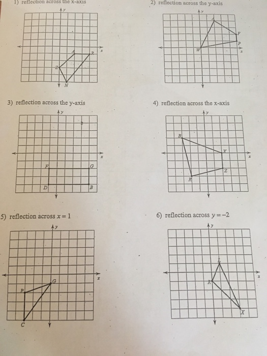 Solved Reflection Across The X Axis Reflection Across The Chegg Com