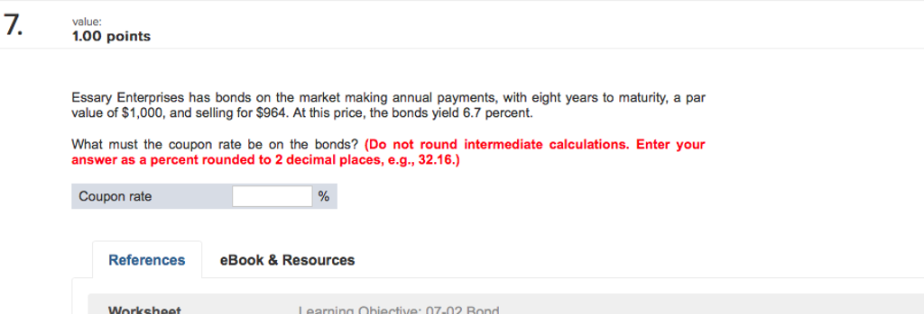 Essary Enterprises Has Bonds On The Market Making Chegg 