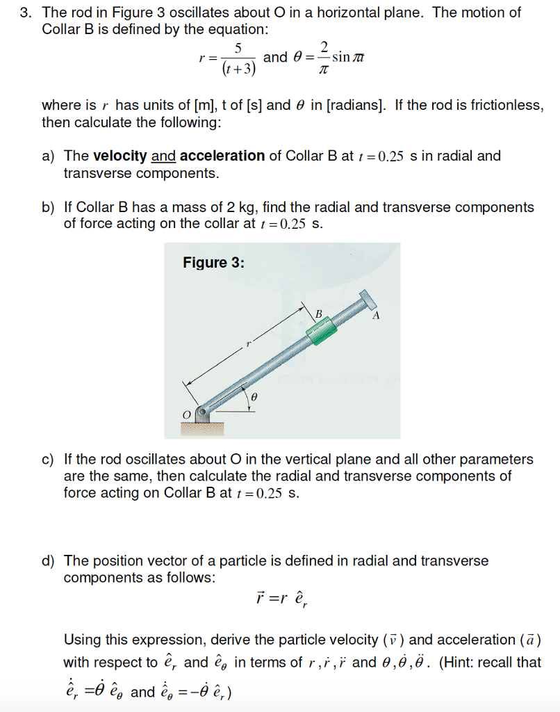 Solved 3 The Rod In Figure 3 Oscillates About O In A Hor Chegg Com