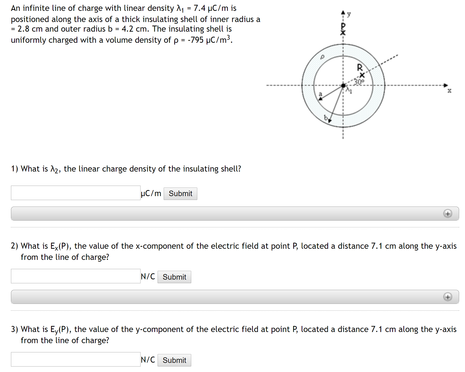 Solved An Infinite Line Of Charge With Linear Density Lam Chegg Com