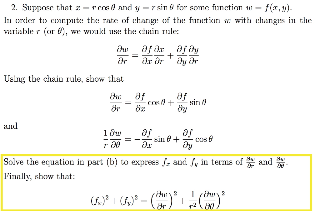 Solved 2 Suppose That X R Cos 8 And Sin 8 For Some Funct Chegg Com