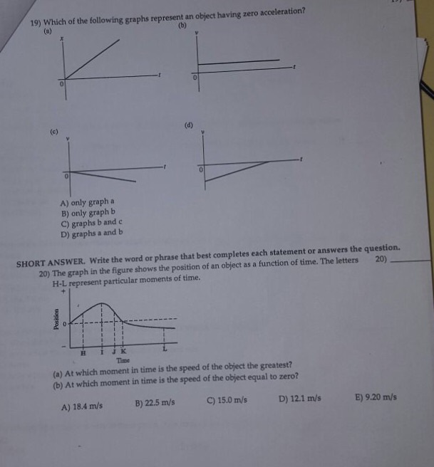 zero acceleration graph