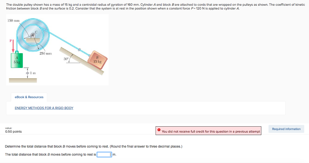 The Double Pulley Shown Has A Mass Of 15 Kg And A Chegg 