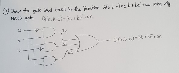 Solved Draw The Gate Lewel Circuit Frthe Fur Chon Chegg Com