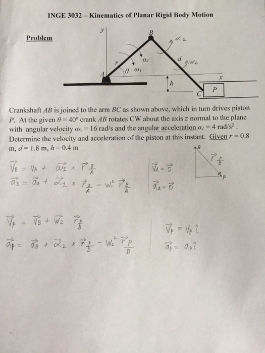 Solved Kinematics Of Planar Rigid Body Motion Determine T Chegg Com