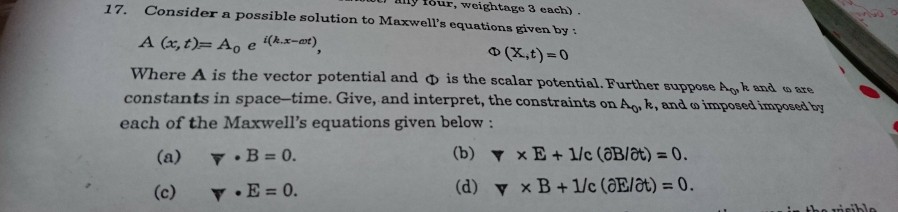 Solved Four Weightage 3 Each Ily 17 Consider A Possibl Chegg Com