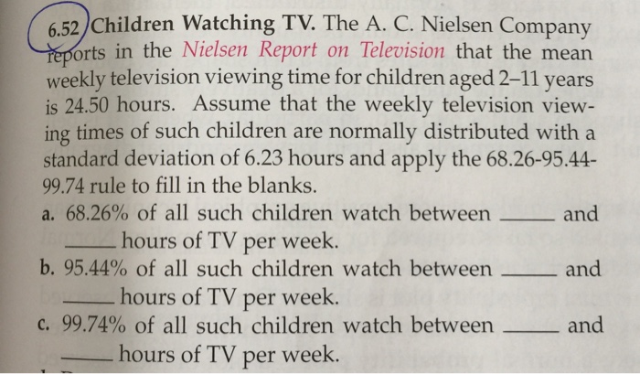Solved Children Watching TV. The C. Nielsen Company |