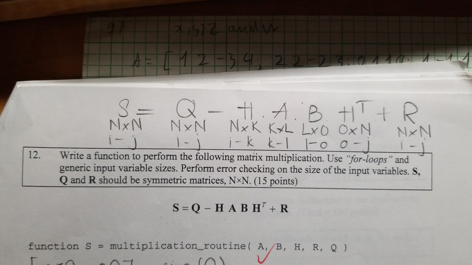 Following Solved: Matr A Perform To Function The ... Write 12.