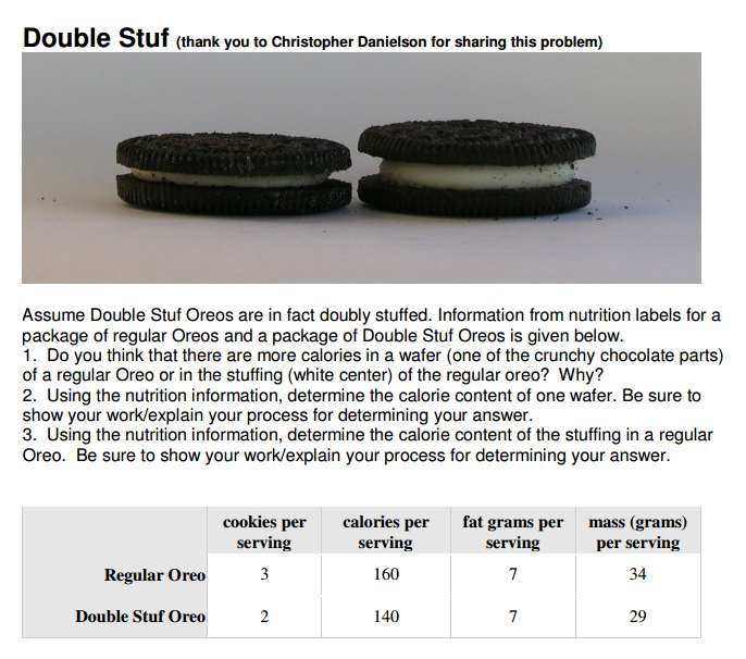 Assume Double Stuf Oreos Are In Fact Doubly Stuffed Chegg Com
