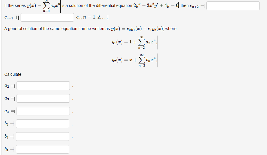 Solved Differential Equation If The Series Y X N 0 Cnxn Chegg Com