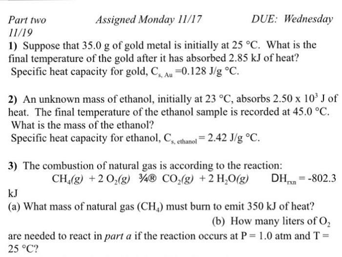 Solved 1 Suppose That 35 0 G Of Gold Metal Is Initially Chegg Com