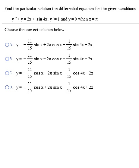 Solved: Find The Particular Solution The Differential Equa... | Chegg.com