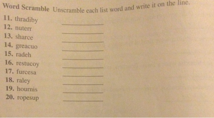 Homework help word unscrambler