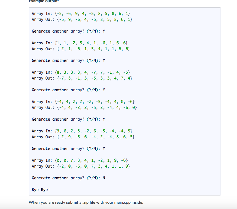 Example Output Array In 5 6 9 4 5 8 5 Chegg Com