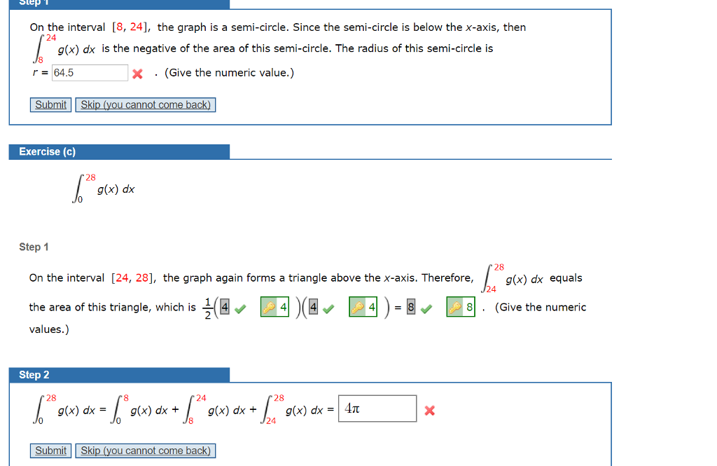 Solved On The Interval 8 24 The Graph Is A Semi Circl Chegg Com