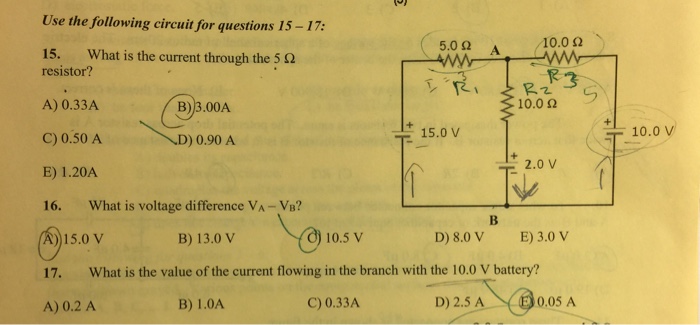 What Is The Current Through The 5 Ohm Resistor What Chegg 