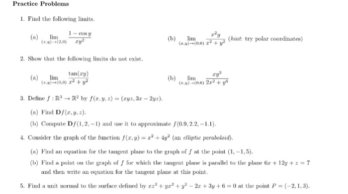 Find The Following Limits Lim X Y Rightarrow 2 Chegg Com