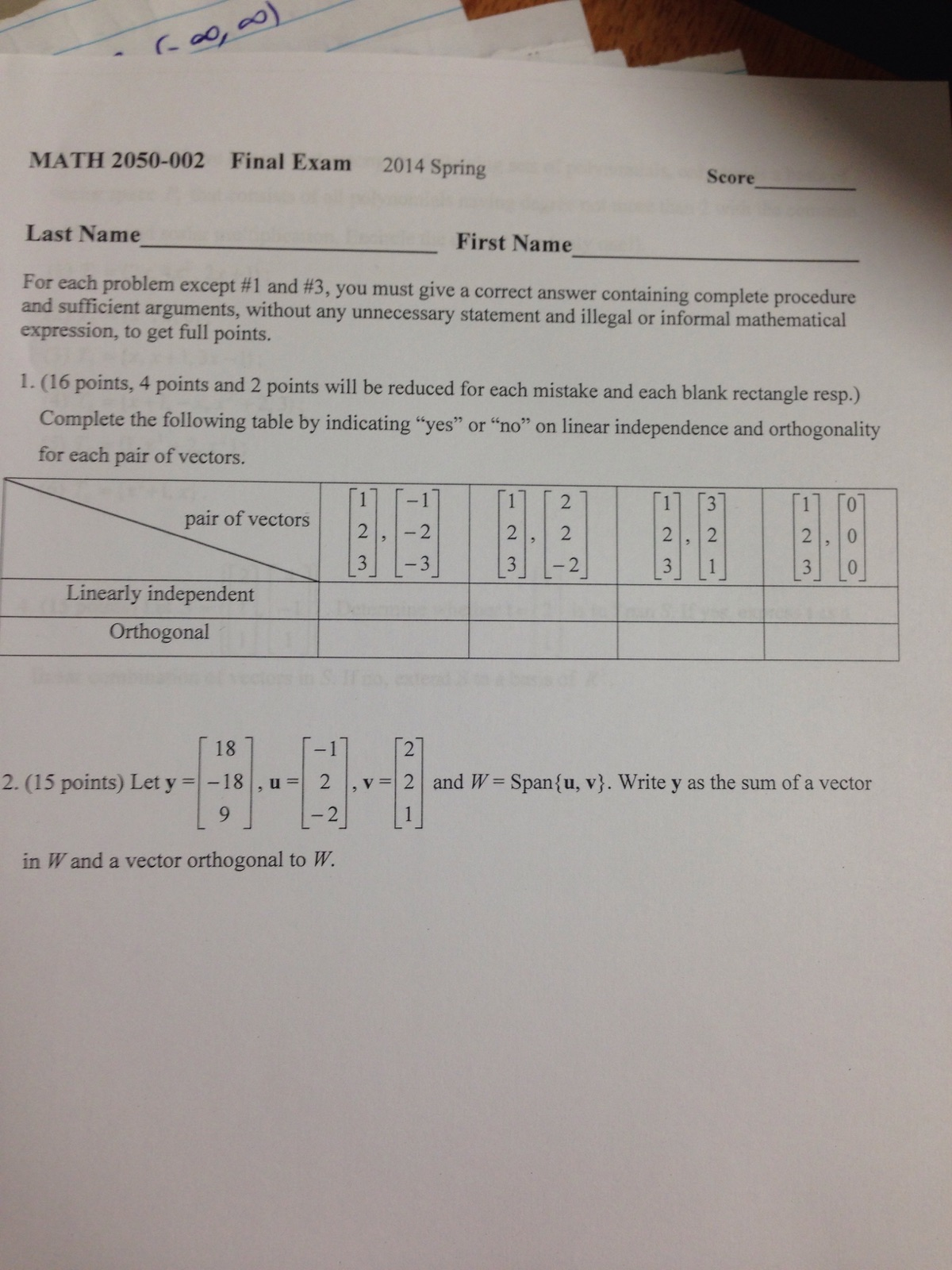 Solved: #1 And ... For A Give Except You Must Problem Each #3,