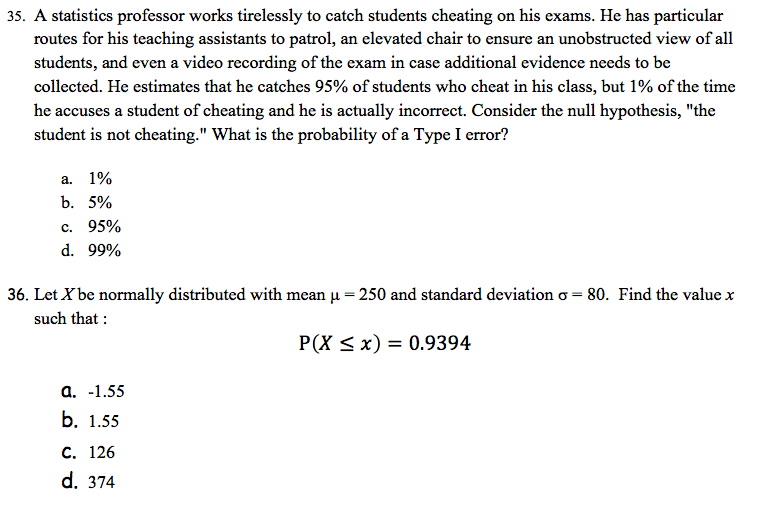 Solved 35 A Statistics Professor Works Tirelessly To Cat