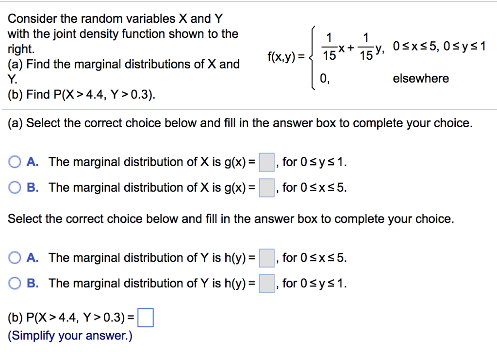 Solved Consider The Random Variables X And Y With The Joi Chegg Com