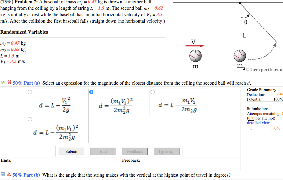 Solved (13) Problem 7 A Baseball Of Mass M1 = 0.47 Kg I...