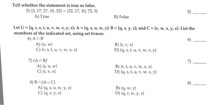 Solved Tell Whether The Statement Is True Or False 3 1 Chegg Com