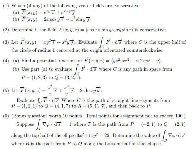 Solved 1 Which If Any Of The Following Vector Fields Chegg Com