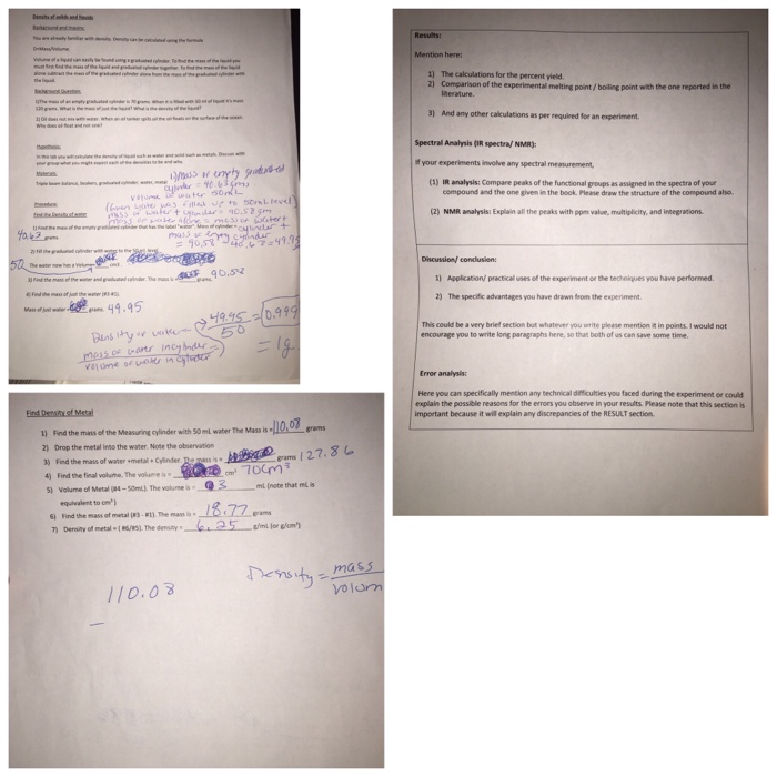 density of solids lab report