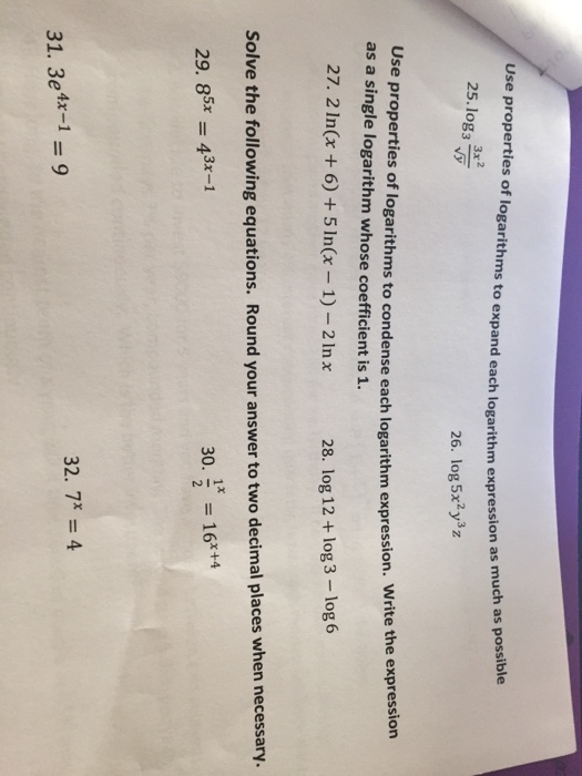 Use Properties Of Logarithms To Expand Each Logarithm Chegg Com
