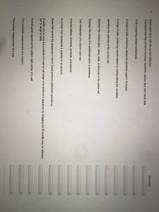 Solved Match each term with the correct definition. A | Chegg.com