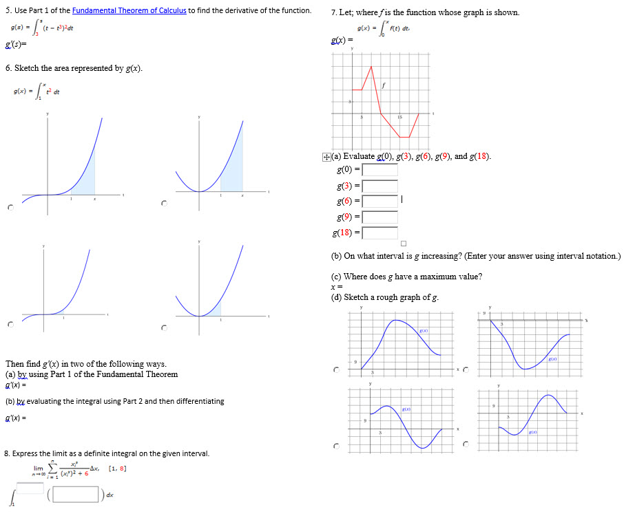 Solved Use Part 1 Of The Fundamental Theorem Of Calculus Chegg Com