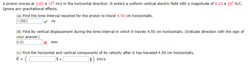 Solved A Proton Moves At 3 60 105 M S In The Horizontal D Chegg Com