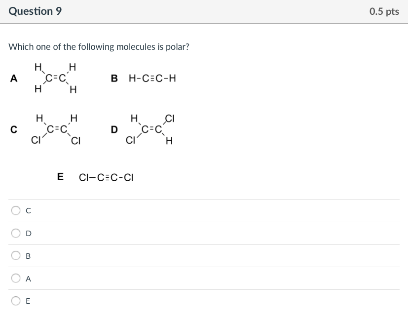Solved Question9 0.5 Pts Which One Of The Following | Chegg.com Solved Question9 0.5 Pts Which One Of The Following | Chegg.com