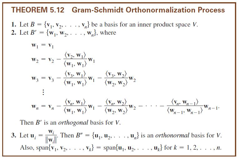Solved Apply The Gram Schmidt Orthonormalization Process Chegg Com