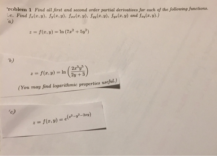Solved Find Ail First And Second Order Partial Derivatives Chegg Com