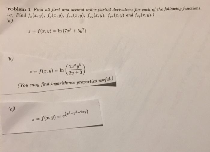 Solved Find Ail First And Second Order Partial Derivatives Chegg Com