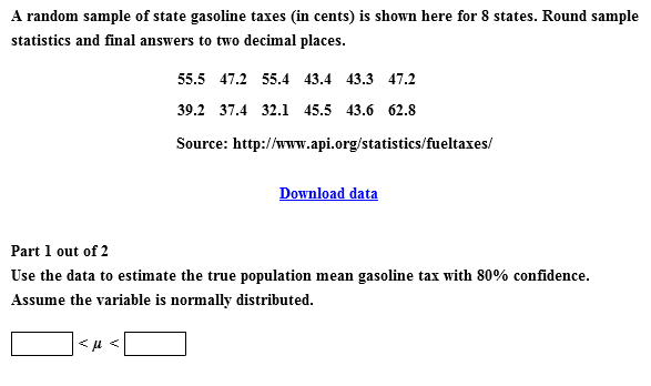A Random Sample Of State Gasoline Tain Cents A Random Sample Of State Gasoline Tain Cents