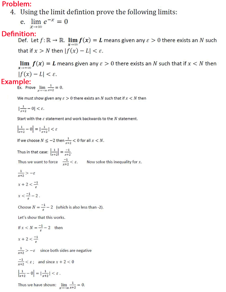 Solved Problem 4 Using The Limit Defintion Prove The Fo Chegg Com