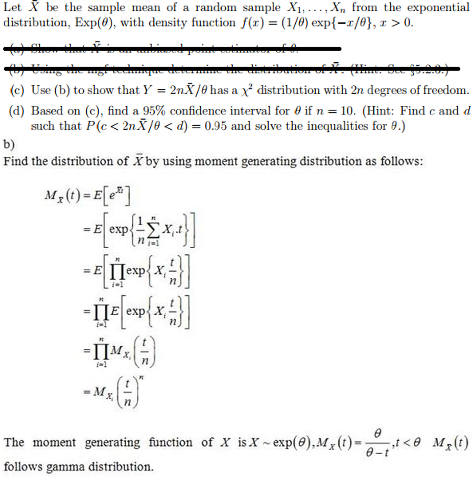 Let X Be The Sample Mean Of A Random Sample Xi X Chegg Com
