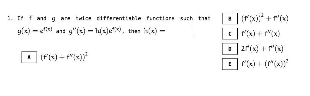 Solved 1 If F And G Are Twice Differentiable Functions Such Chegg Com Solved 1 If F And G Are Twice Differentiable Functions Such Chegg Com