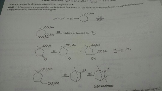 Queen Substance And Compounds A E Synthesiaed Chegg Com