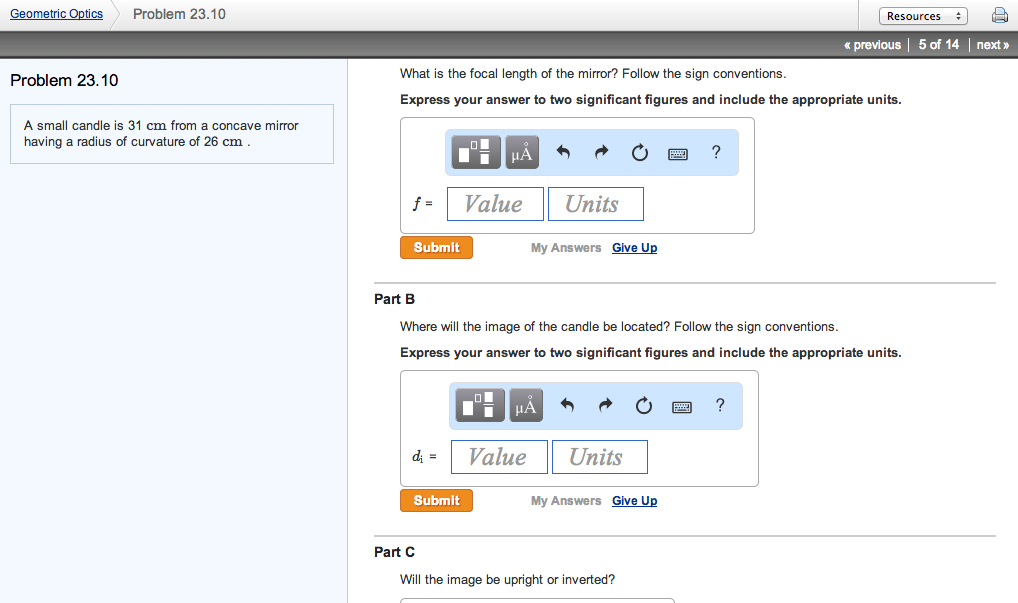 A Small Candle Is 31cm From A Concave Mirror Having A Chegg 