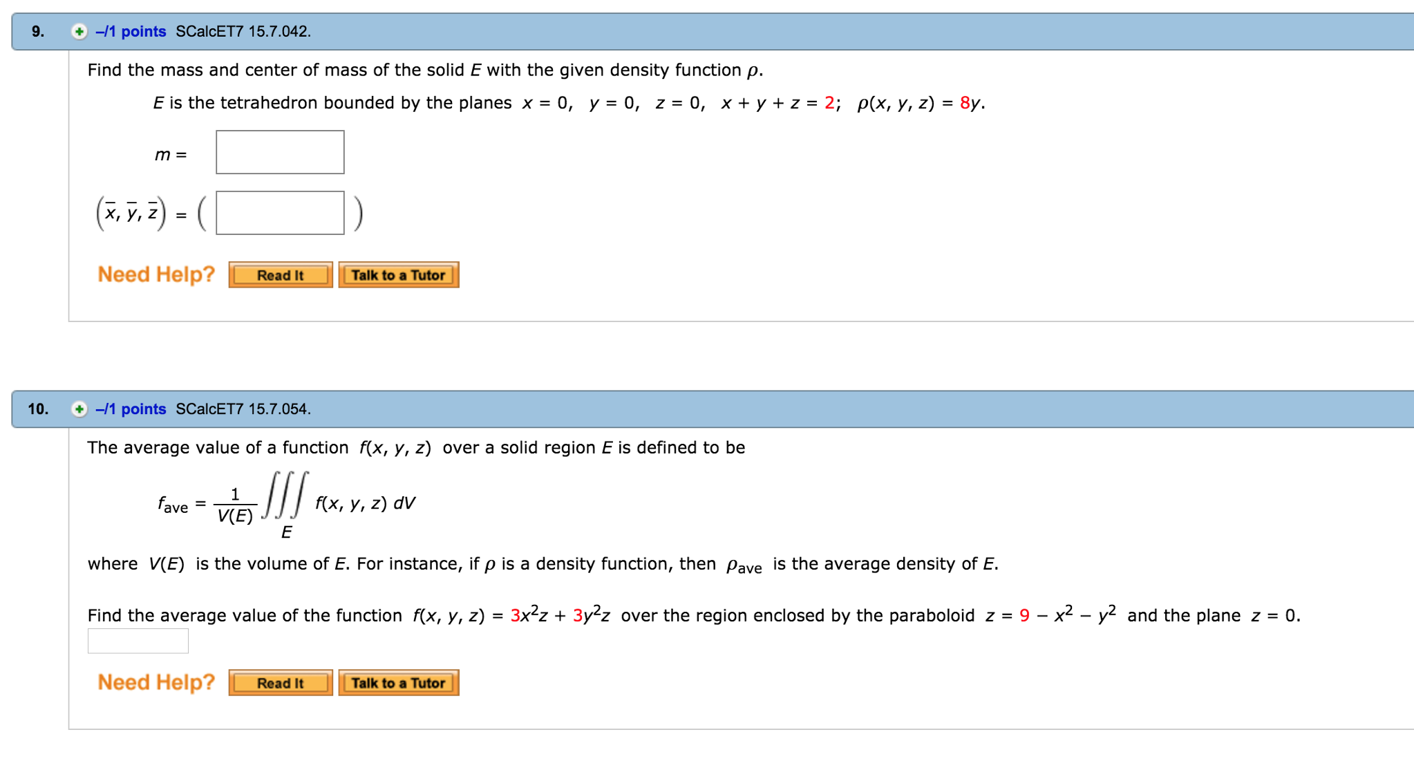 Solved Find The Mass And Center Of Mass Of The Solid E Wi Chegg Com